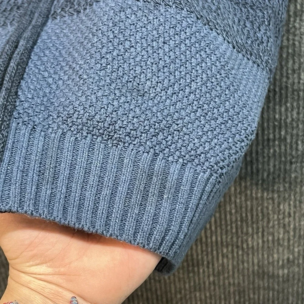 US‎ Polo Assn Knit Sweater Mens XL Mock Neck Long Sleeve Full Zip Black Blue